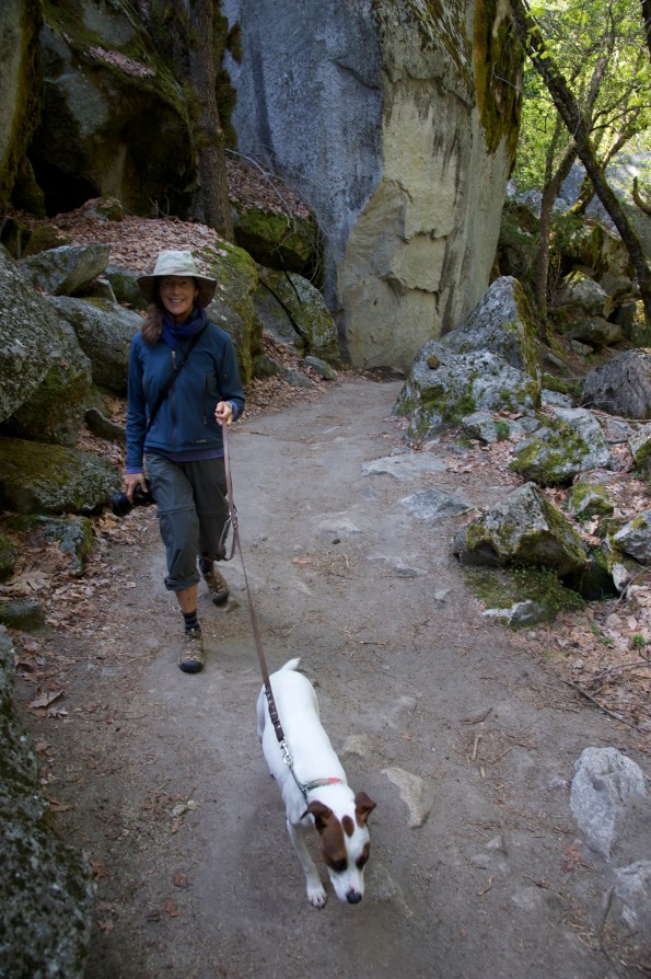 Anna & Basil on trail to Mirror Lake